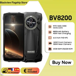 Blackview BV8200 Rugged phone 6.49" 2.4K 120Hz Display Helio G100 12GB 256GB NFC Flashlight Android 14 CellPhone