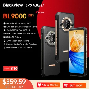 Blackview BL9000 Rugged Phone 6.78" 12GB+512GB 2.4K FHD Dual Display 50MP 8800mAh 120W Android 13 5G NFC Smartphone