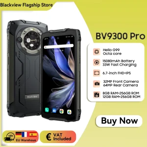 Blackview BV9300 Pro Rugged Smartphone Helio G99 6.7'' 120Hz Display 8GB/12GB 256GB Smartphone With Dual Screen, 15800Amh, 64MP