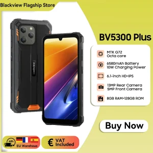 Blackview BV5300 Plus Rugged Smartphone Octa-core 6.1'' HD Display Android 13, 8GB+128GB Mobile Phone 13MP 6580mAh Cellphone